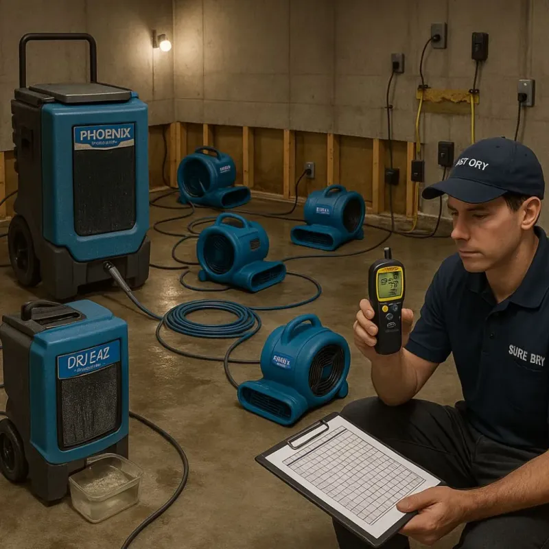 Structural Drying and Dehumidification process in Ahoskie, NC